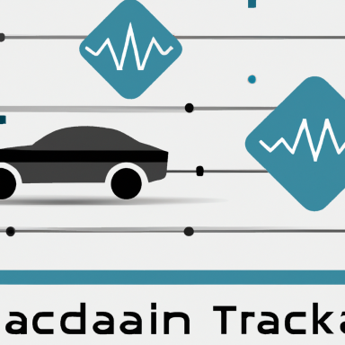 Auto-Icon mit GPS- und Datensymbolen für Fahrzeugverfolgung